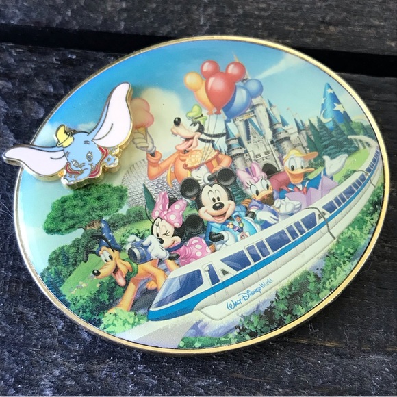 Walt Disney World Mickey & Friends on Monorail Collectible Oval Magnet 2” Metal - Picture 4 of 12